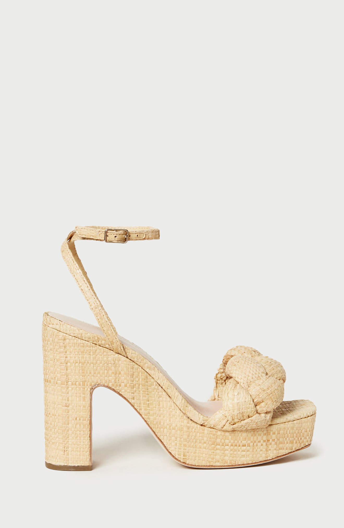 Loeffler Randall Fae Braided Raffia Platform Sandal, Alternate, color, Natural