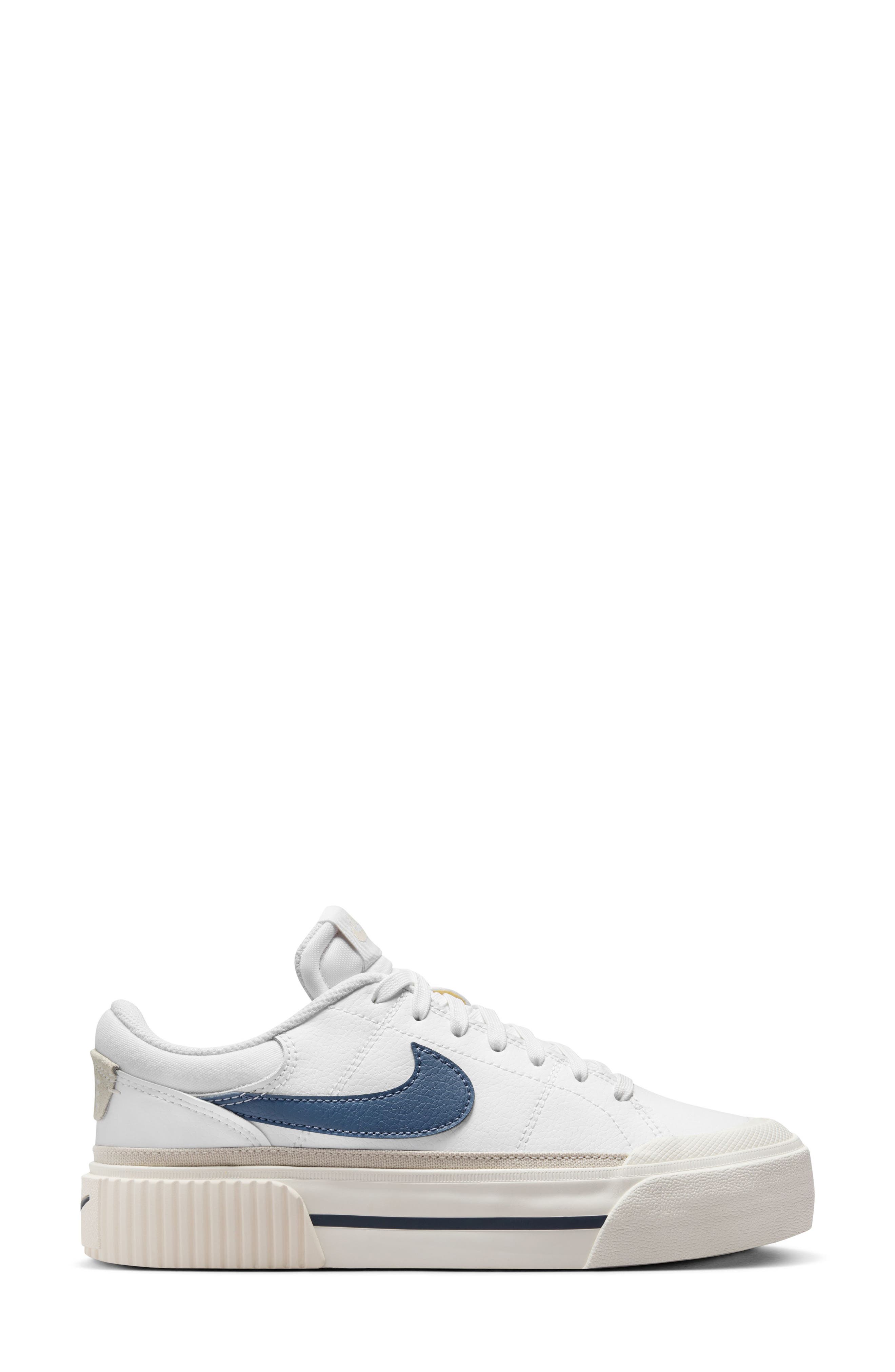 Court Legacy Lift Platform Sneaker, Alternate, color, WHITE/ BLUE/ OREWOOD/ SAIL