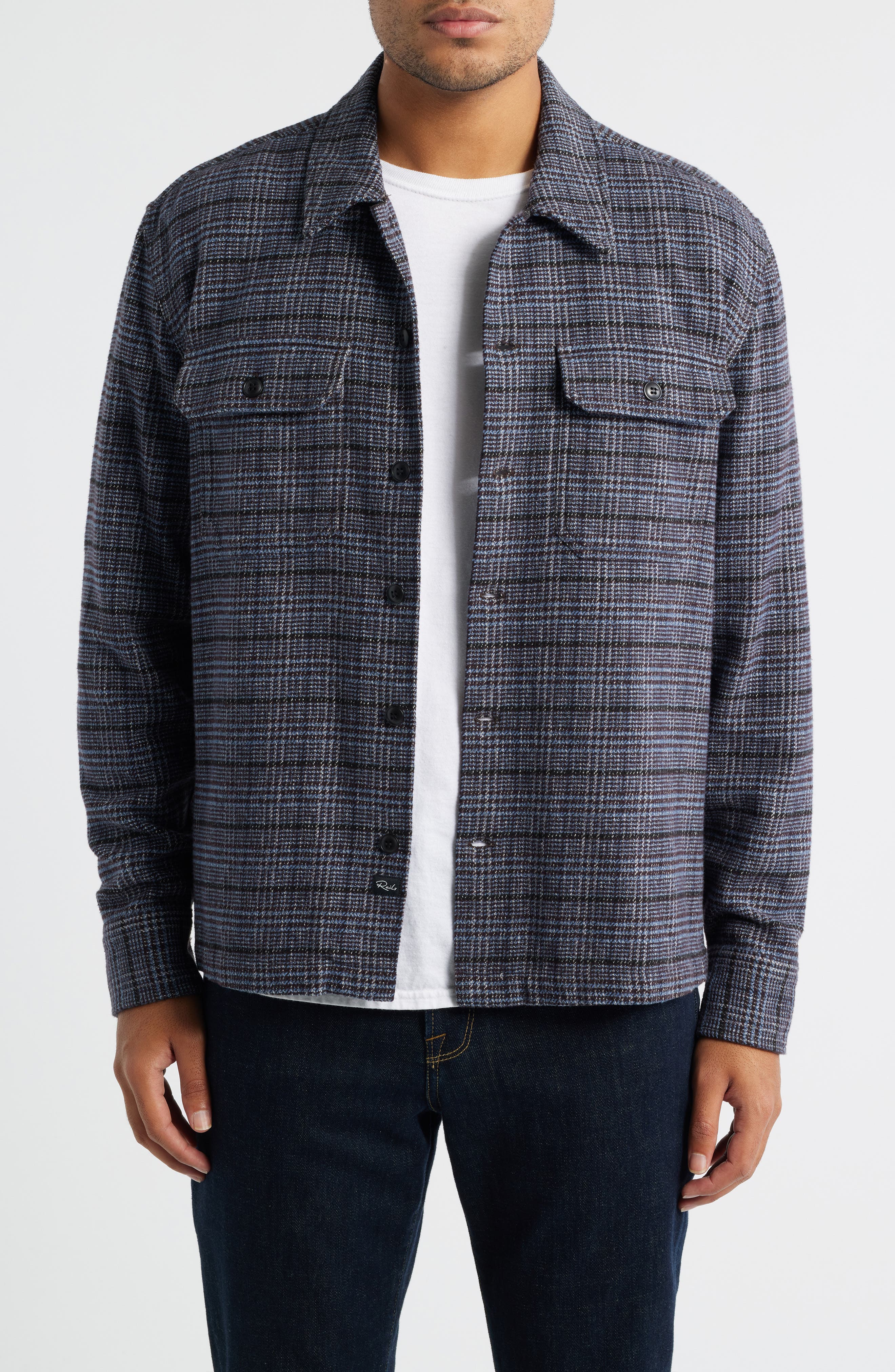 Rails Stellan Glen Check Textured Cotton Button-Up Jacket