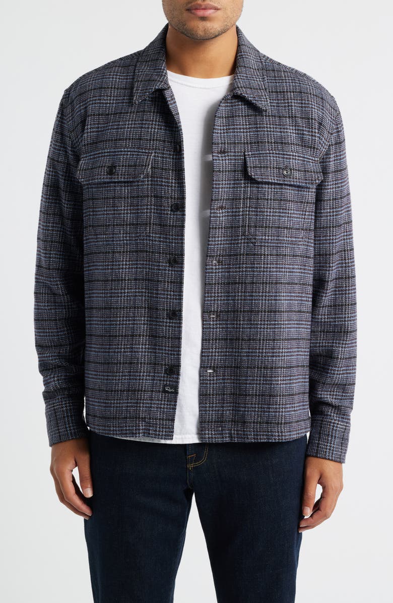 Rails Stellan Glen Check Textured Cotton Button-Up Jacket, Main, color, Cedar Bay