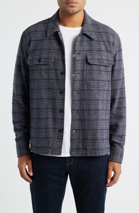 Stellan Glen Check Textured Cotton Button-Up Jacket