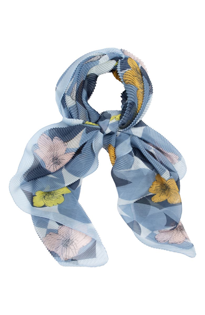 SAACHI Pleated Geometric Blossom Print Scarf | Nordstromrack