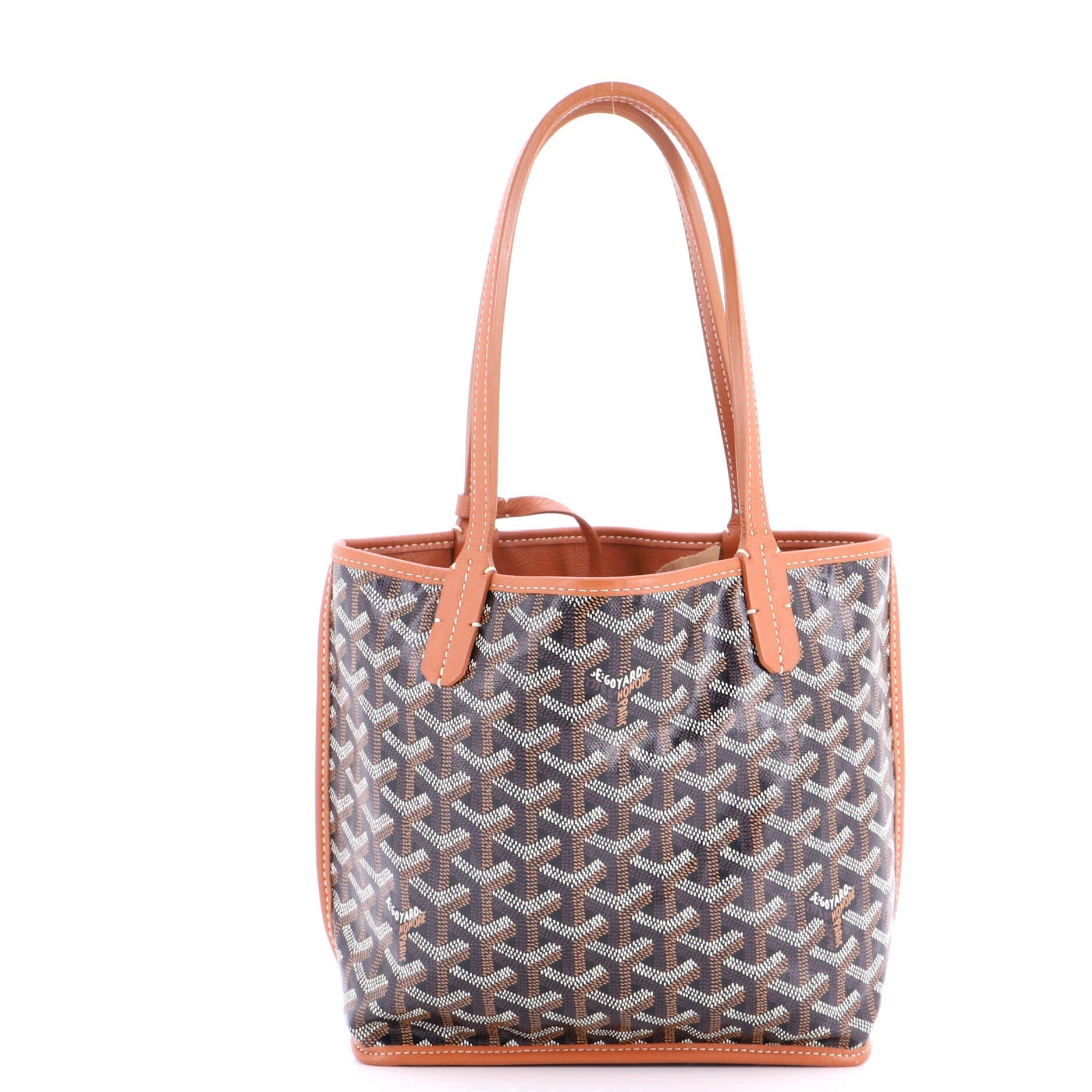 Pre-Owned Goyard Anjou Reversible Tote Coated Canvas Mini, Alternate, color, Brown