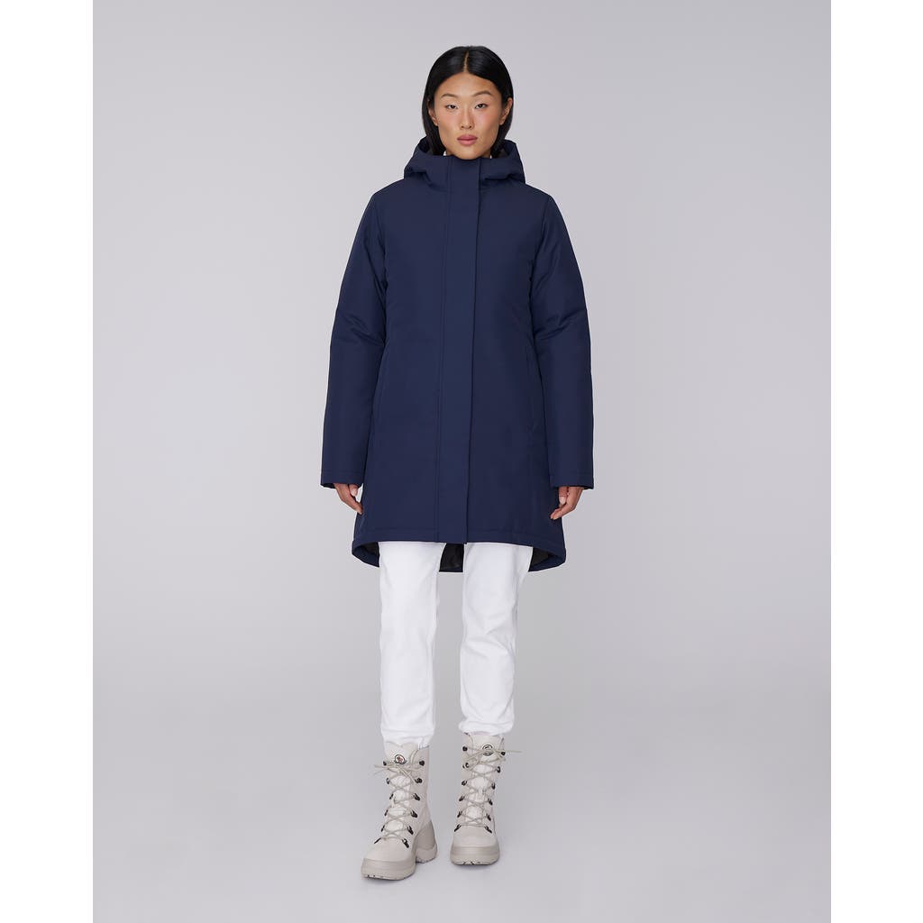 Quartz Co. Maeva | Hooded Insulated Winter Jacket In True Navy