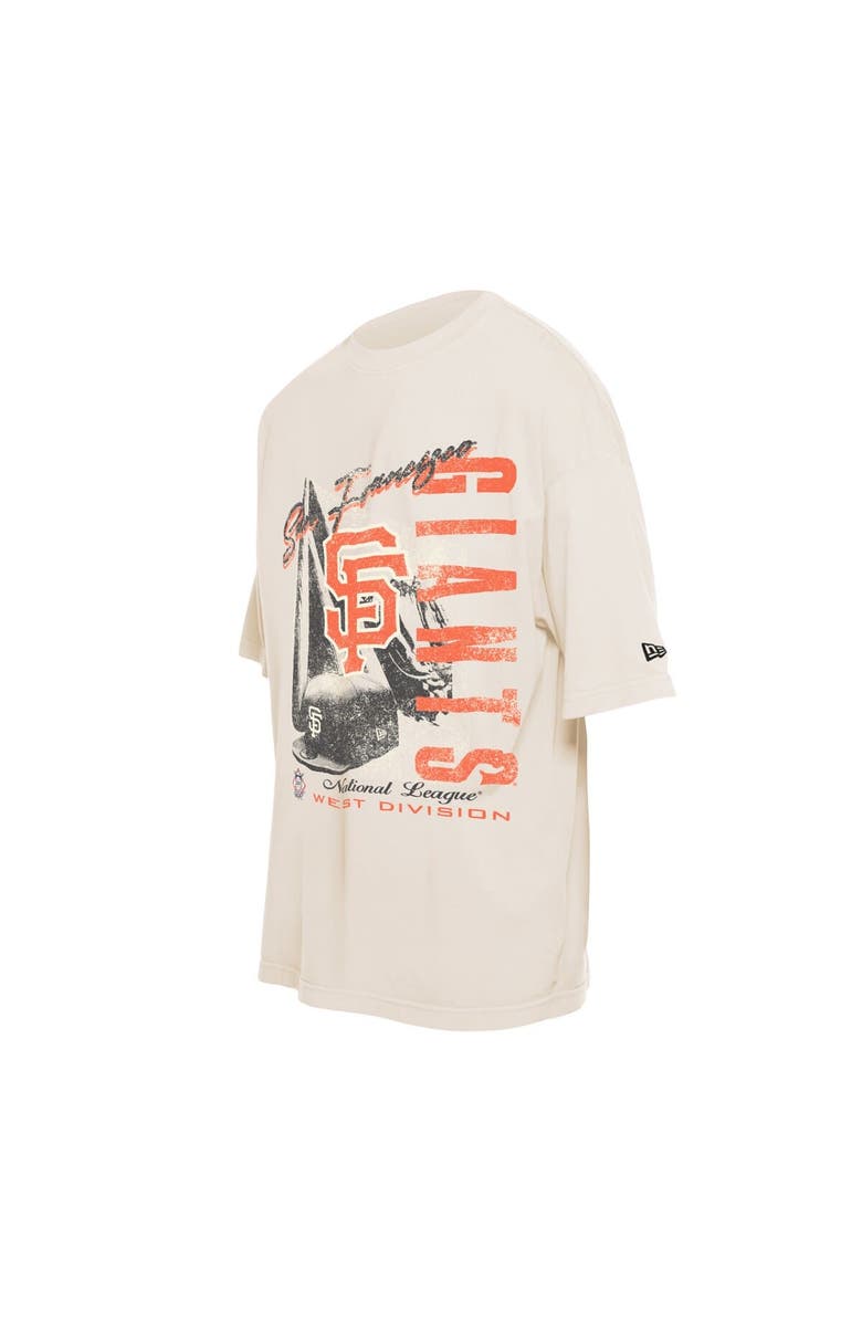 New Era Men's New Era Cream San Francisco Giants Cooperstown Collection Oversized Throwback Distressed T-Shirt, Alternate, color, 