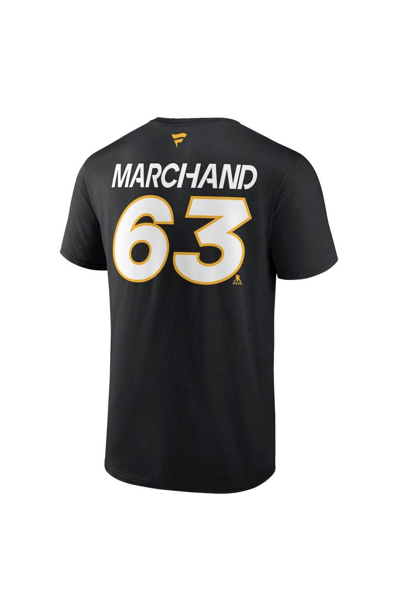 FANATICS Men's Fanatics Branded Brad Marchand Black Boston Bruins Authentic Pro Prime Name & Number T-Shirt, Alternate, color, 