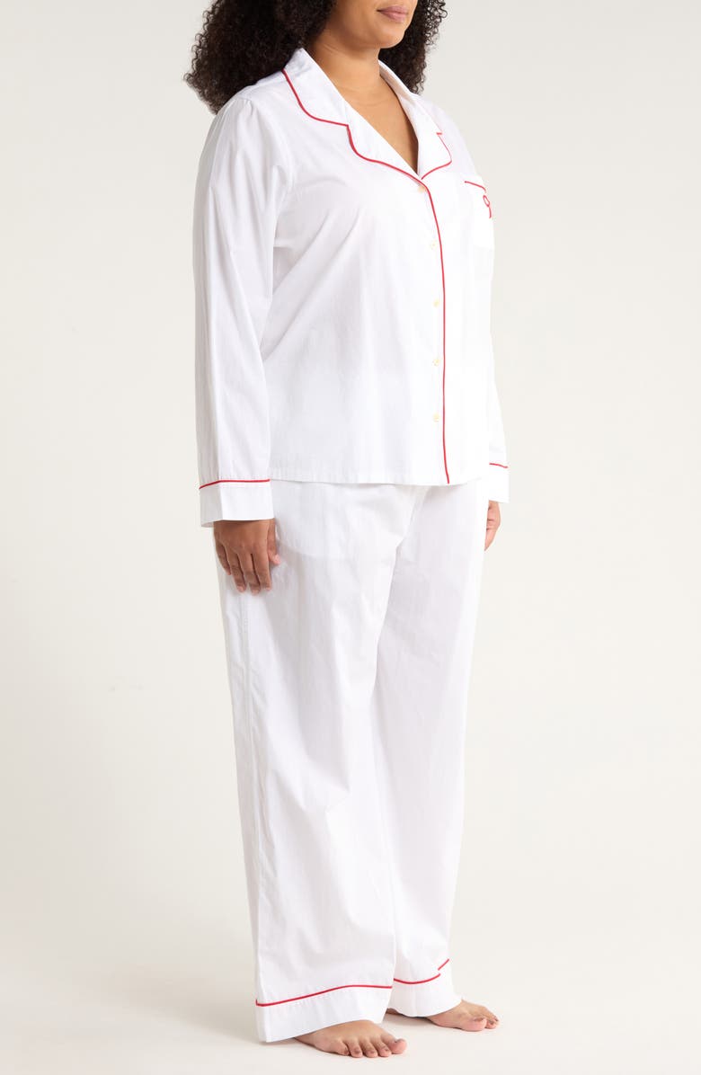 Nordstrom Classic Cotton Pajamas, Alternate, color, White- Red Bow