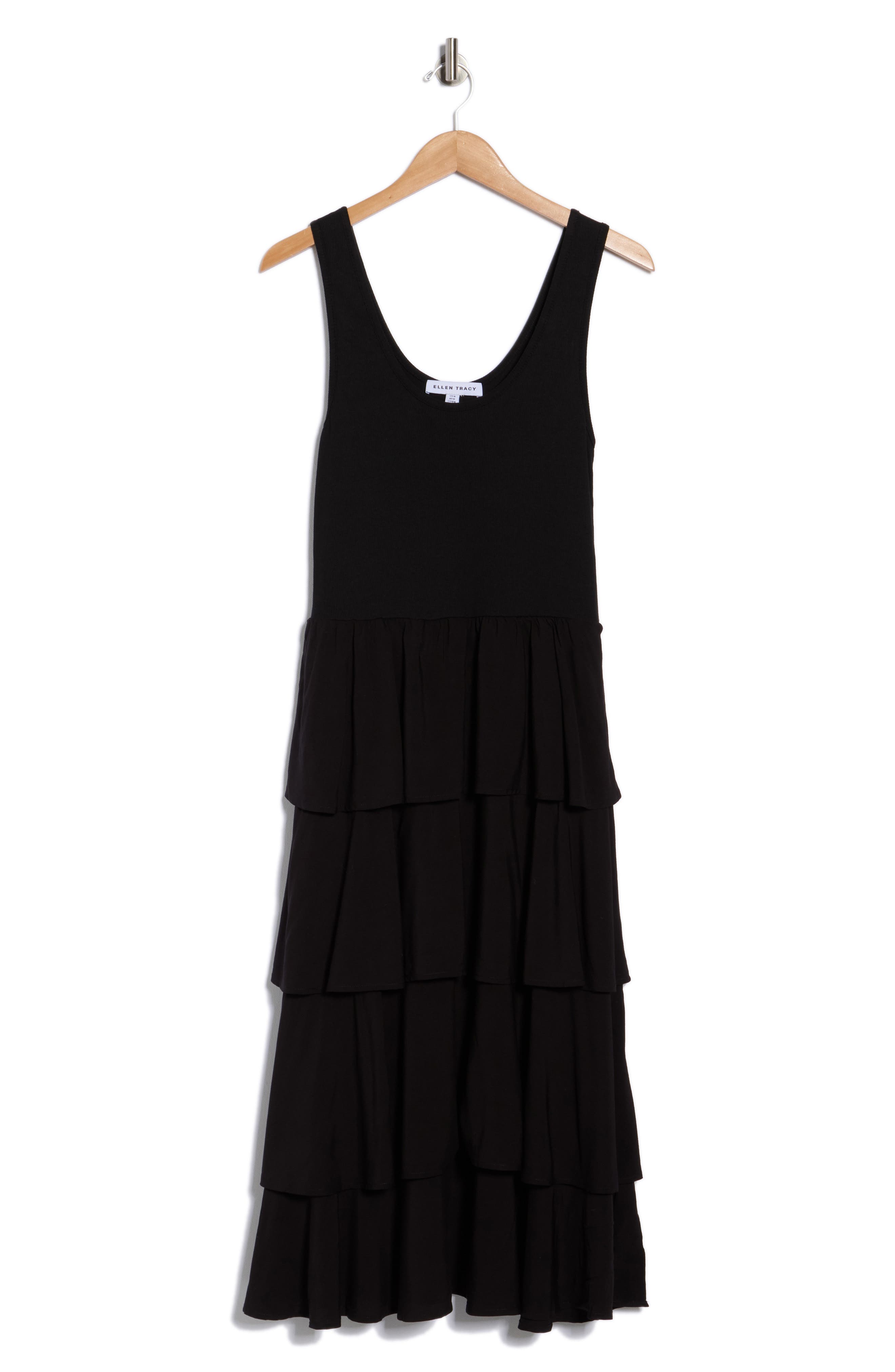 Ellen Tracy Twofer Tiered Midi Tank Dress