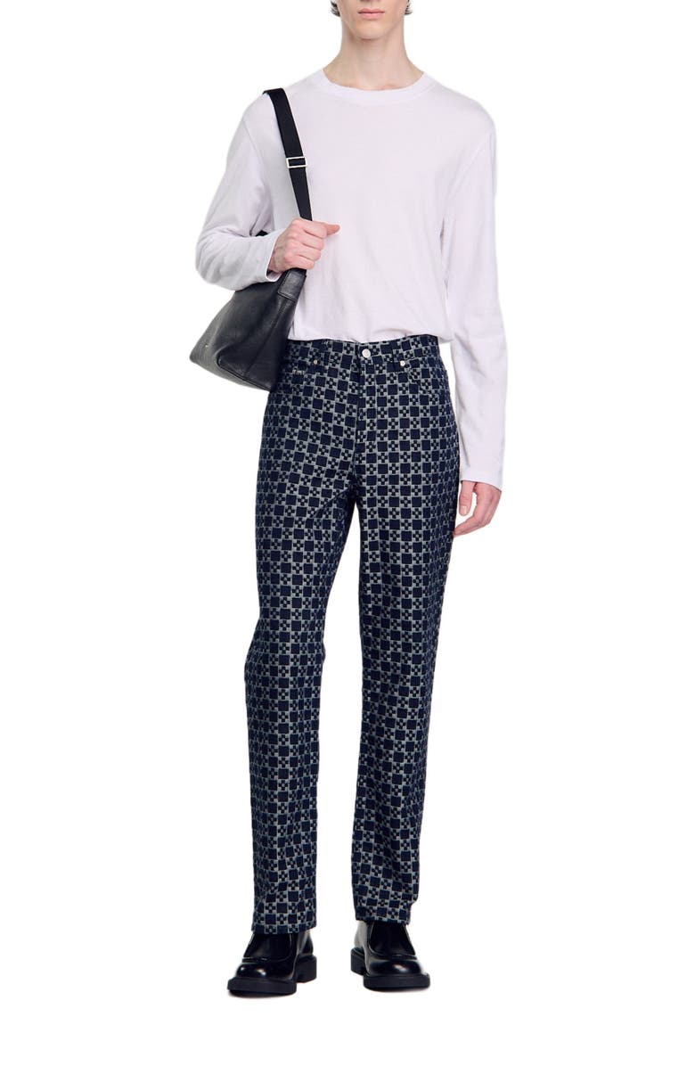 SANDRO Square Cross straight-leg jeans, Main, color, 