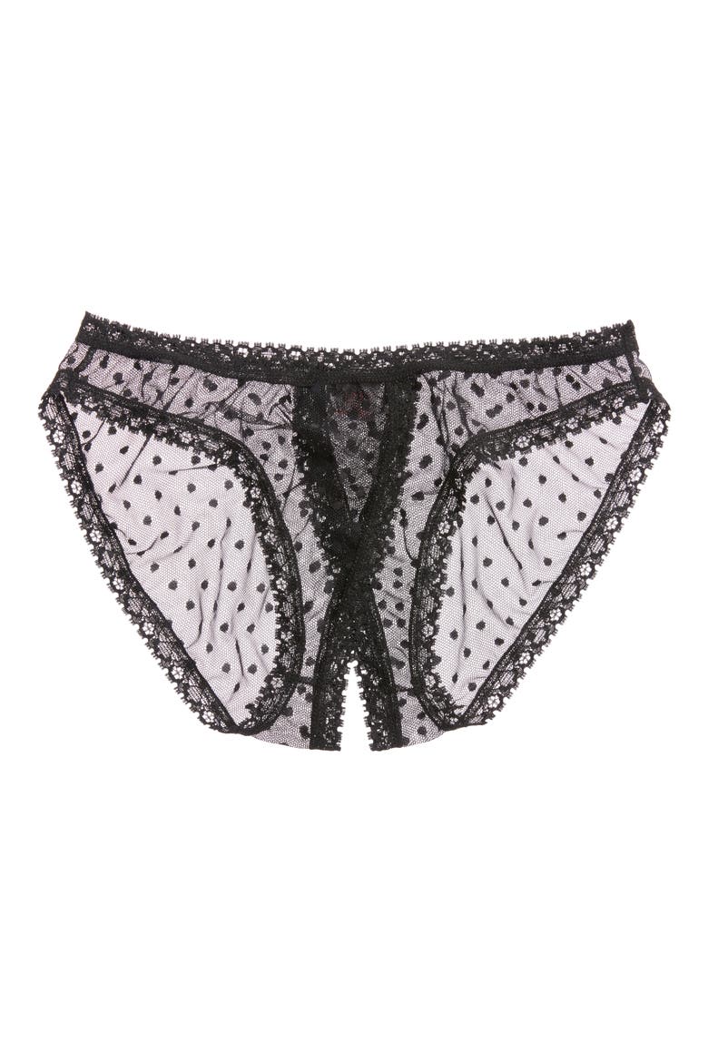 'Cou Cou Lola' Open Gusset Briefs, Alternate, color, BLACK