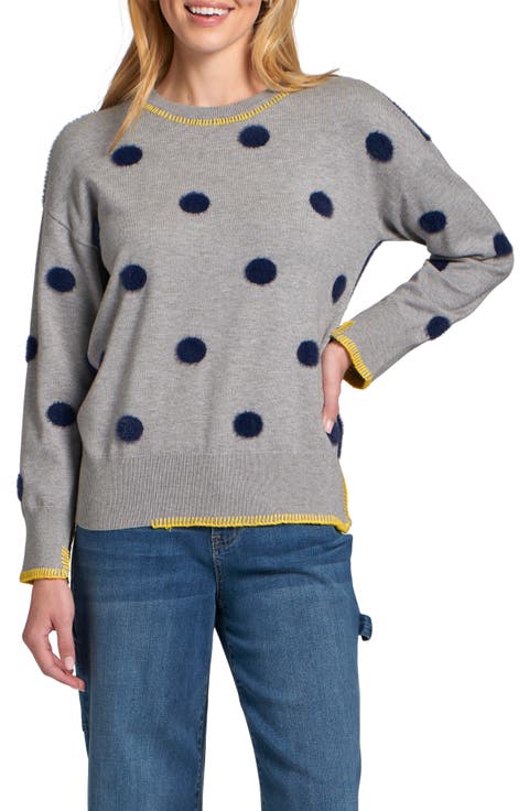 Contrast Dot Sweater