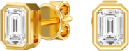 Everlee Emerald Bezel Lab Diamond Studs in 14K Gold