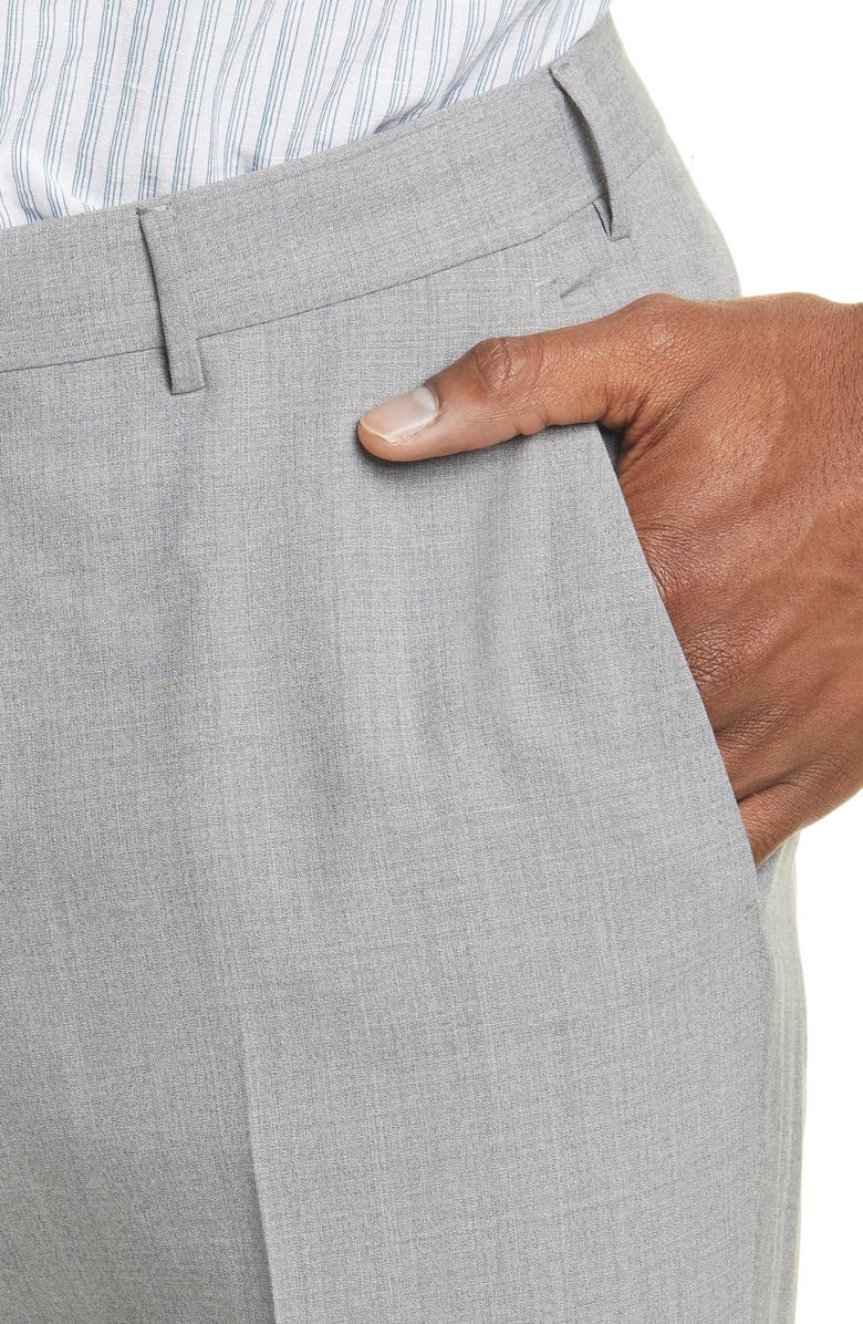 ZEGNA Ermenegildo Zegna High Performance Flat Front Solid Wool Dress Pants, Alternate, color,