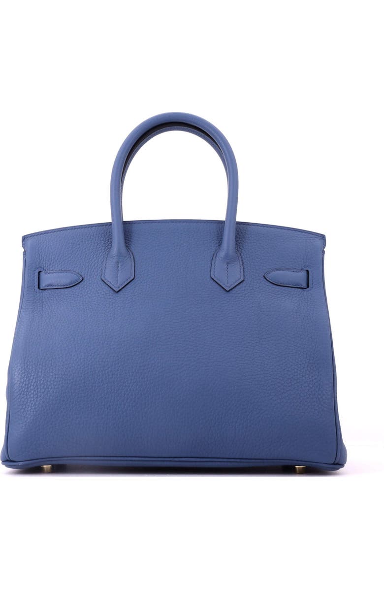 Pre-Owned Hermes Birkin Handbag Blue Clemence with Gold Hardware 30, Alternate, color,