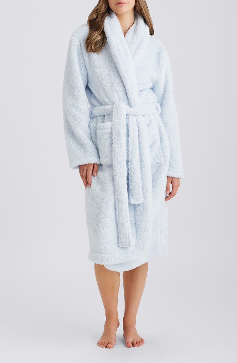 Papinelle Plush Mid Length Robe, Main, color, Winter Blue