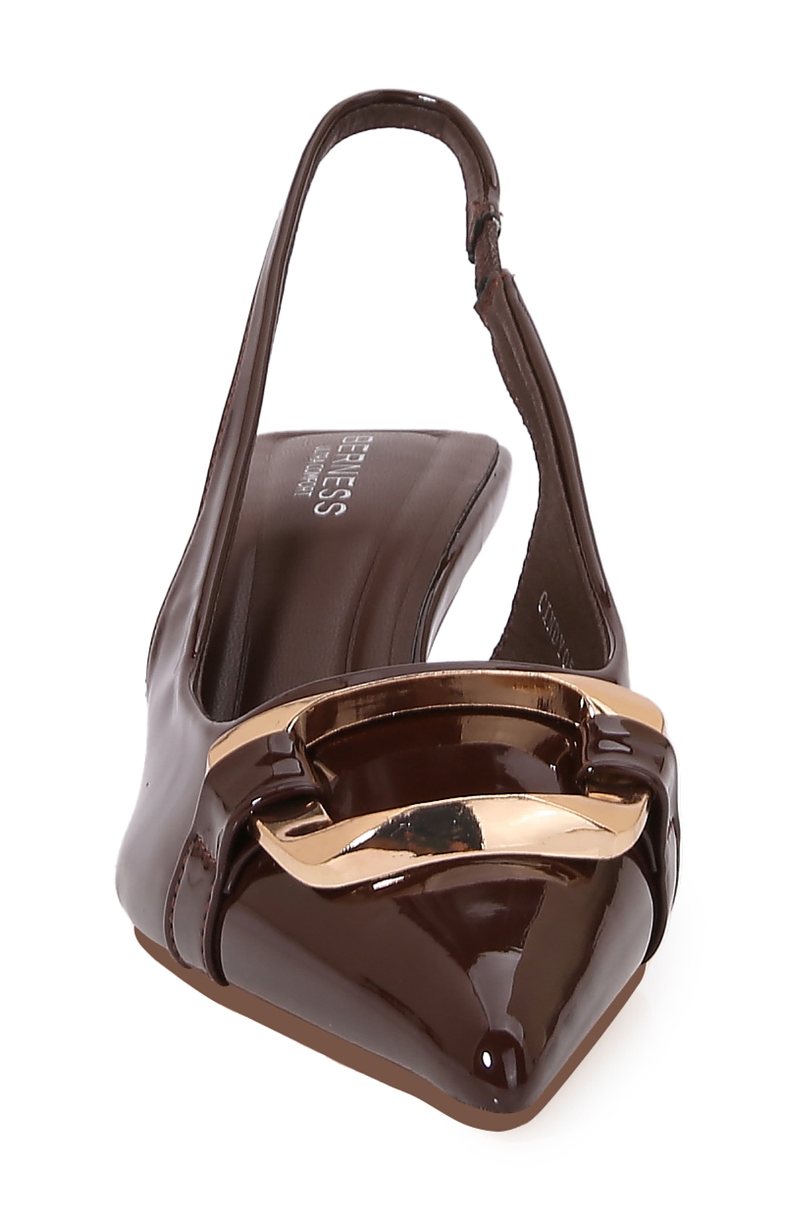 Kitten Heel Slingback Pump, Alternate, color, BROWN