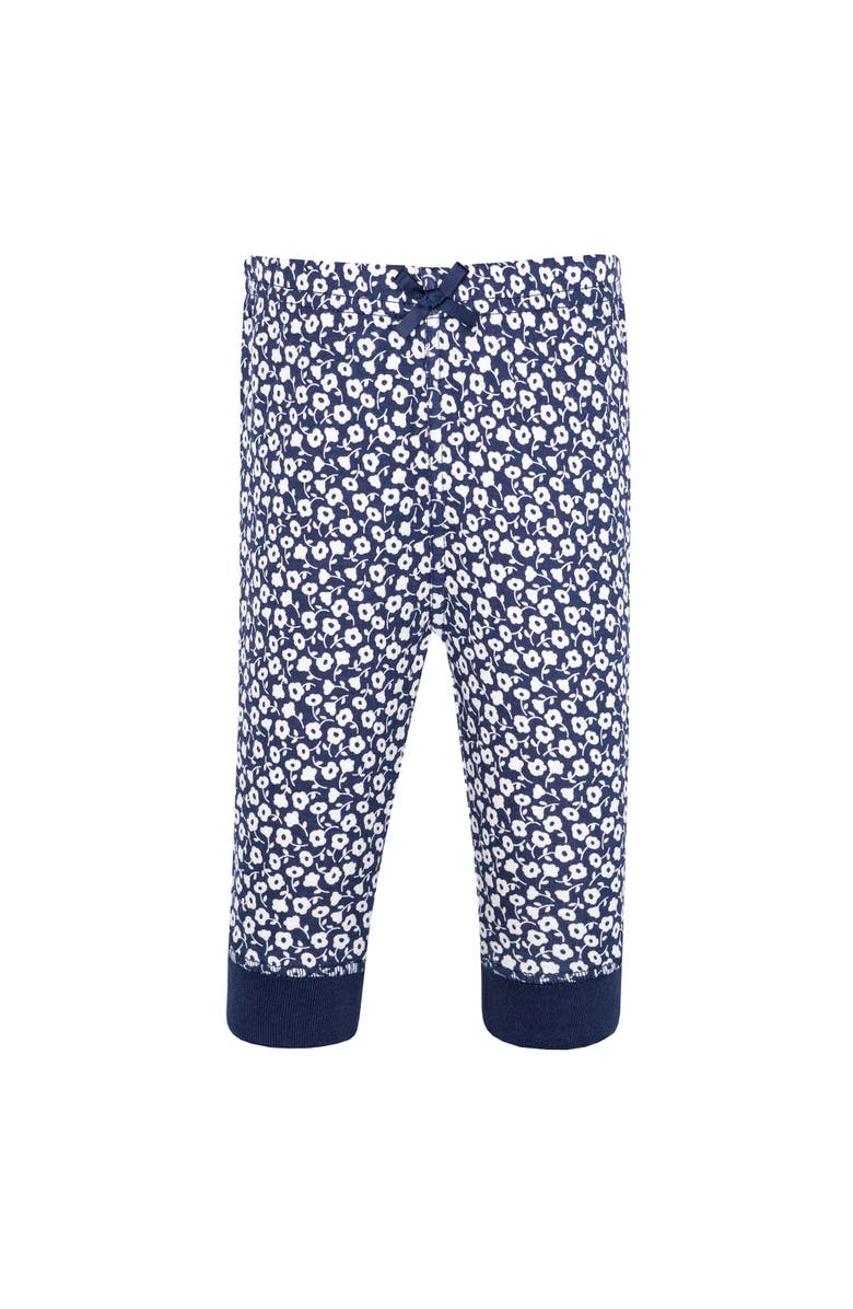 Hudson Baby Pack of 4 Collection of Versatile Pants Bottoms, Alternate, color, Navy Ditsy Floral