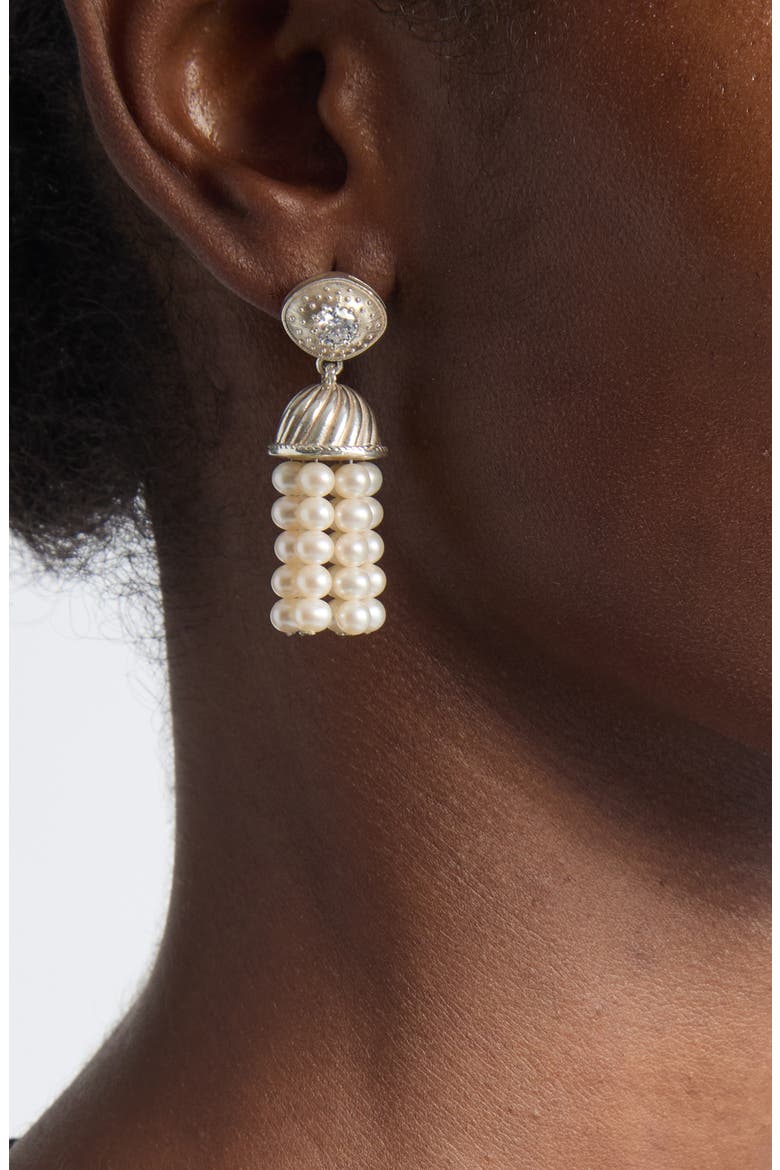 Giant Freshwater Pearl Drop Earrings, Alternate, color, WHITE