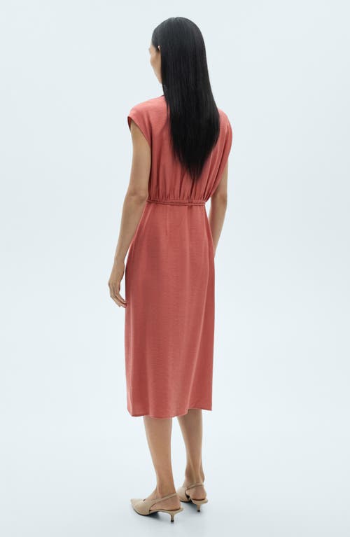 Mango Bow Midi Shirtdress In Pink