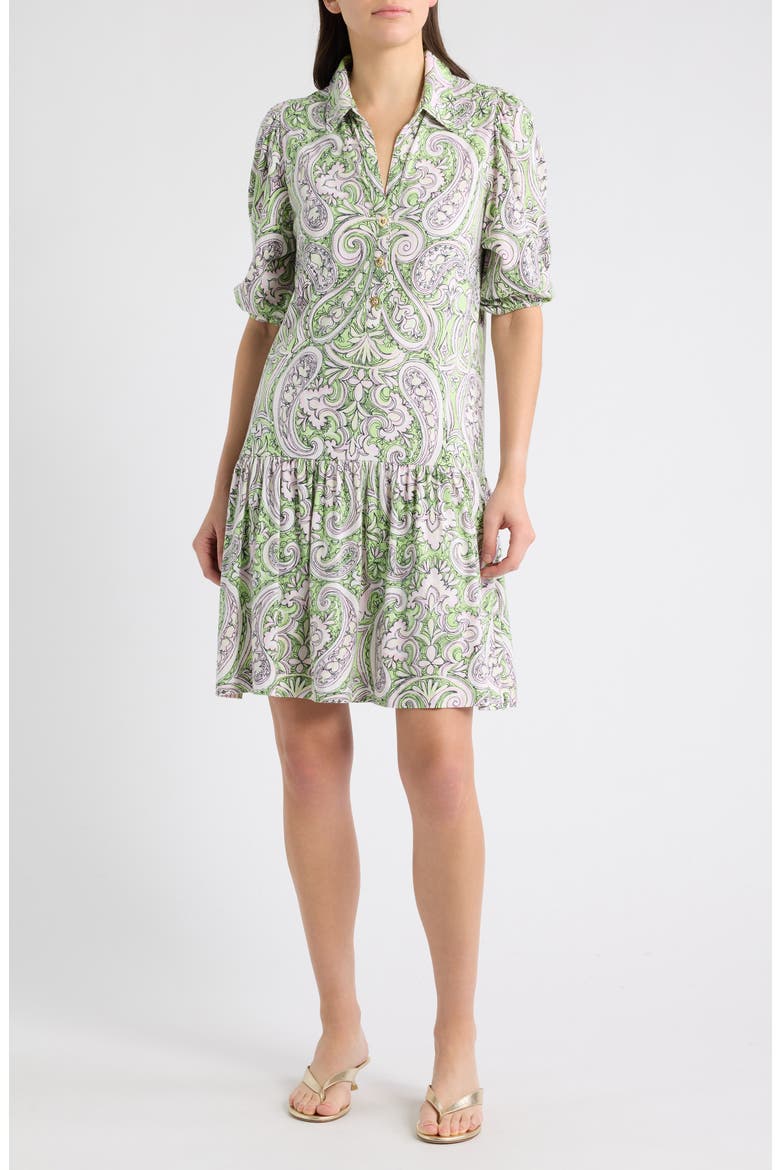 Bingley Paisley Minidress, Main, color, LIME