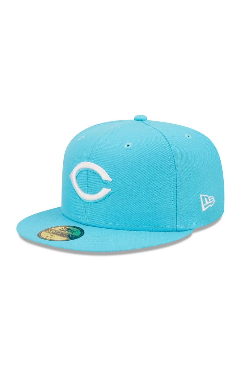 New Era Men's New Era Blue Cincinnati Reds Vice Highlighter Logo 59FIFTY Fitted Hat, Main, color, 