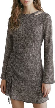 MANGO TEEN Print Long Sleeve Minidress