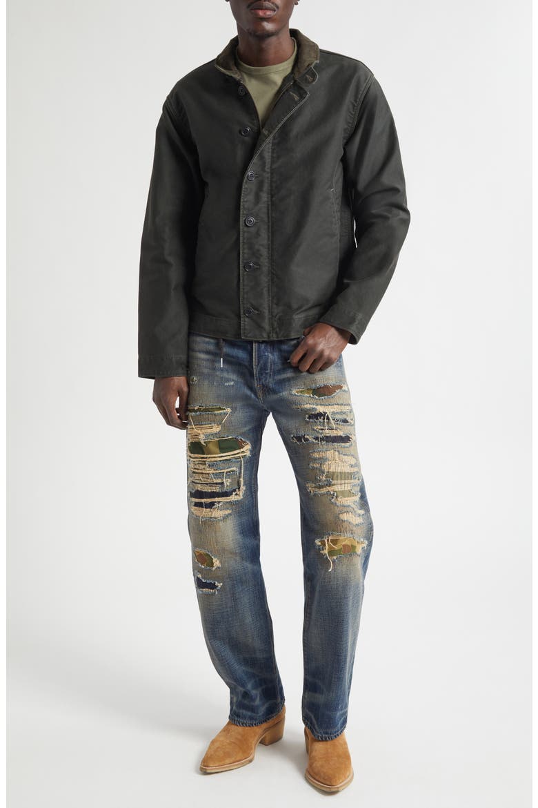 Jungle Cloth Bower Corduroy Collar Deck Jacket, Alternate, color, VINTAGE BLACK