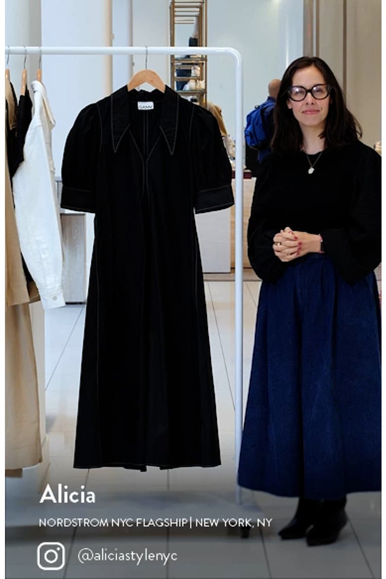 Point Collar Cotton Poplin Maxi Dress video