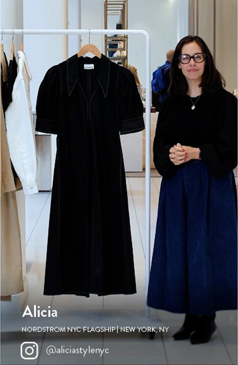 Point Collar Cotton Poplin Maxi Dress, sales video thumbnail