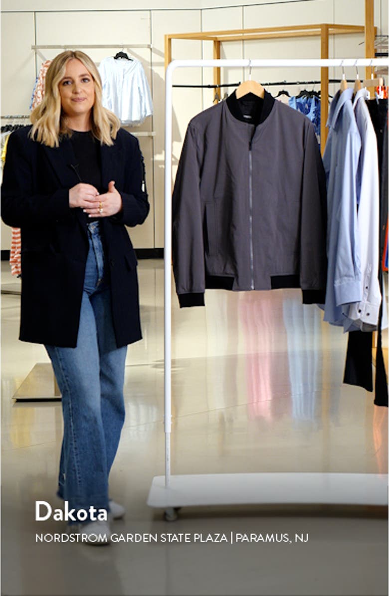 Brenton Stretch Nylon Bomber Jacket, sales video thumbnail