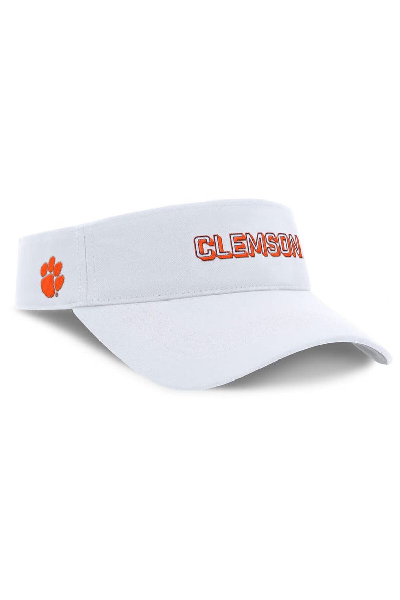 Men's Nike White Clemson Tigers 2025 On-Field Gameday Performance Ace Adjustable Visor, Alternate, color, White