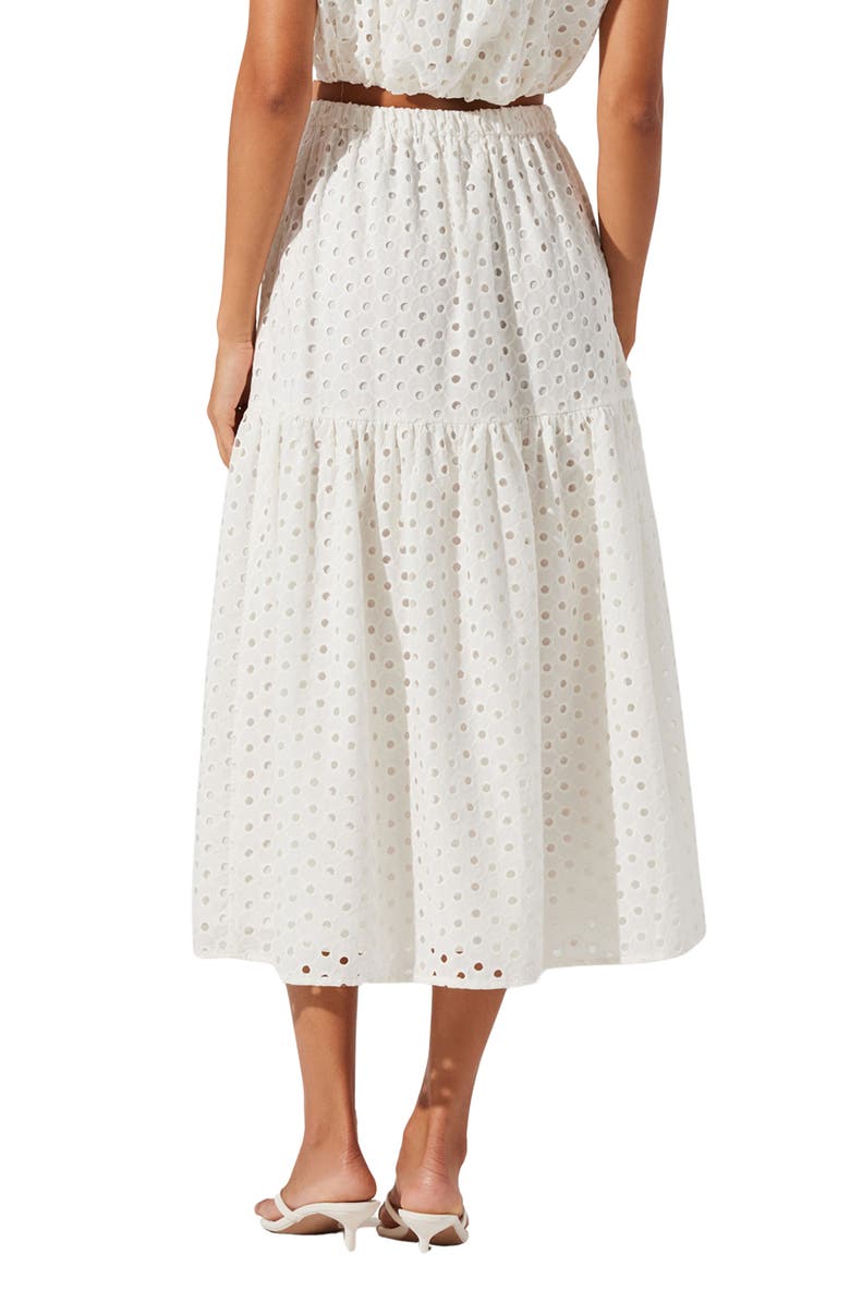 ASTR the Label Nalley Eyelet Tiered Skirt with Pockets, Alternate, color, White