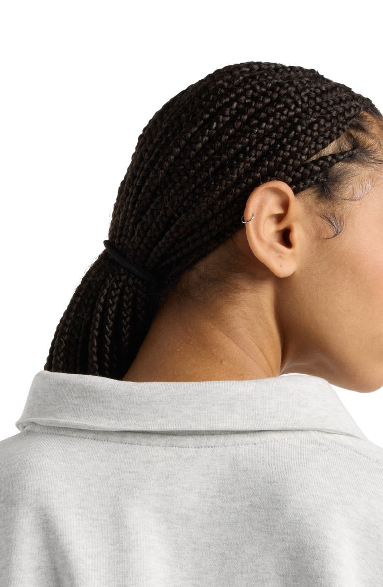 New Balance Oversize French Terry Polo Sweatshirt, Alternate, color, Ash Heather