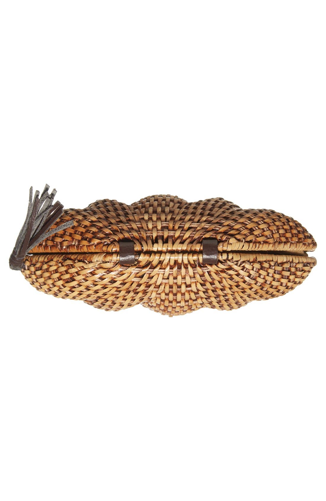 'Jane' Straw Clamshell Clutch, Alternate, color, NATURAL STRAW