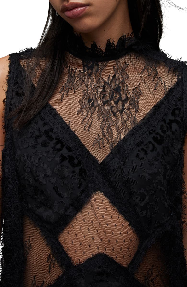 AllSaints Mila Leppo Sleeveless Lace Maxi Dress, Alternate, color, 