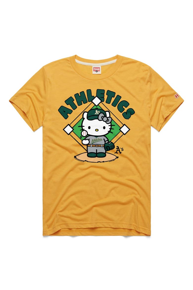 Unisex Homage  Gold Athletics Hello Kitty Tri-Blend T-Shirt, Main, color, Gold
