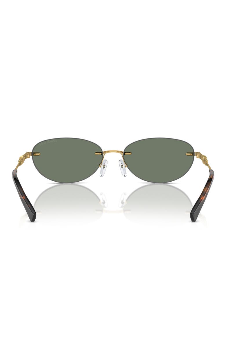 58mm Manchester Rimless Oval Sunglasses, Alternate, color, GREEN SOLID / GREEN SOLID