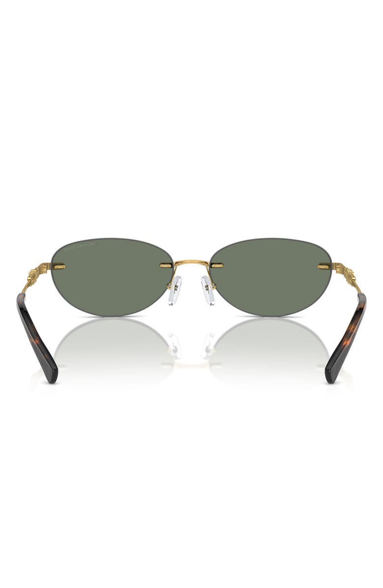 Michael Kors 58mm Manchester Rimless Oval Sunglasses, Alternate, color, Green Solid / Green Solid