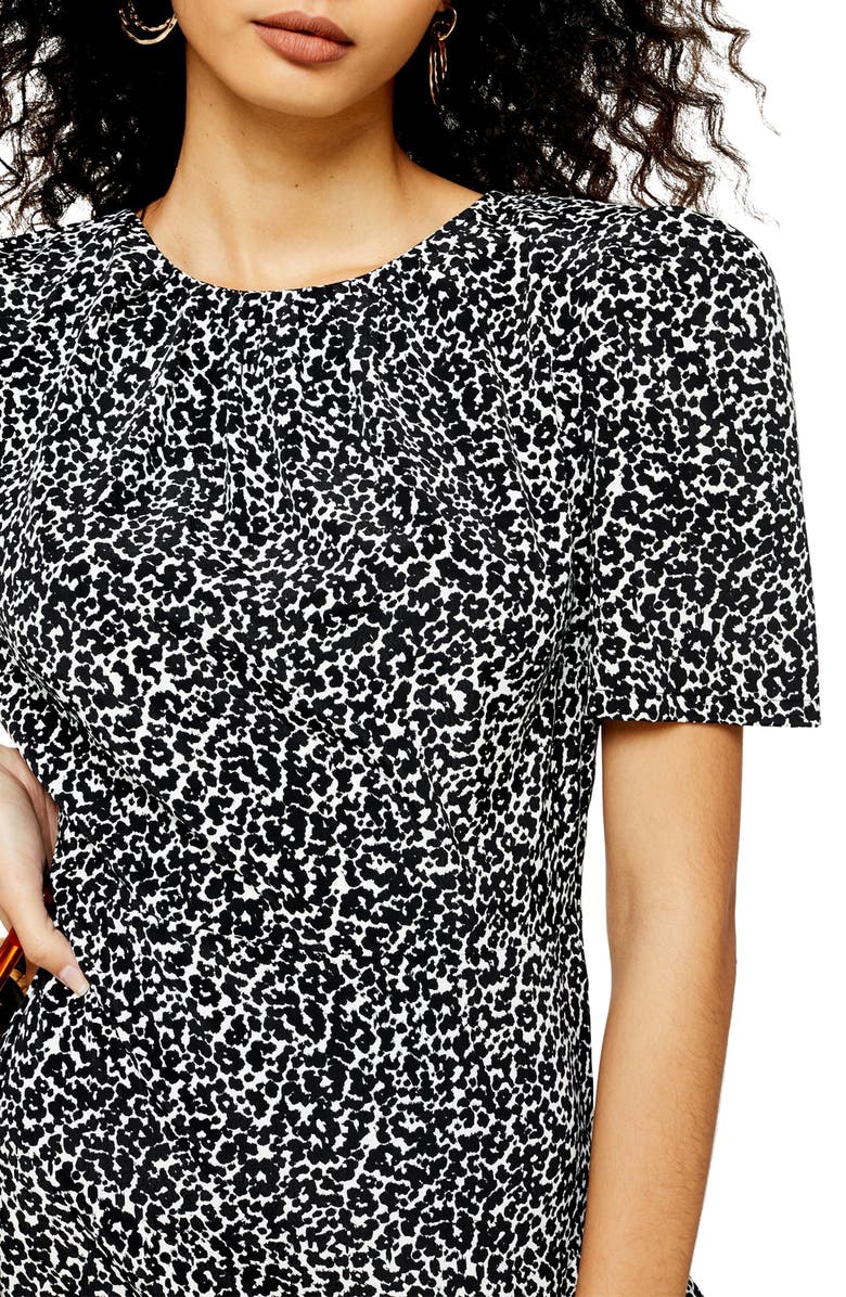 Topshop Animal Print Ruffle Dress, Alternate, color,