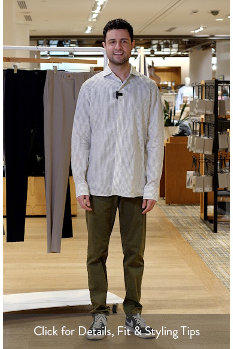 Crown Crafted Astino Lino Stripe Linen Button-Up Shirt video