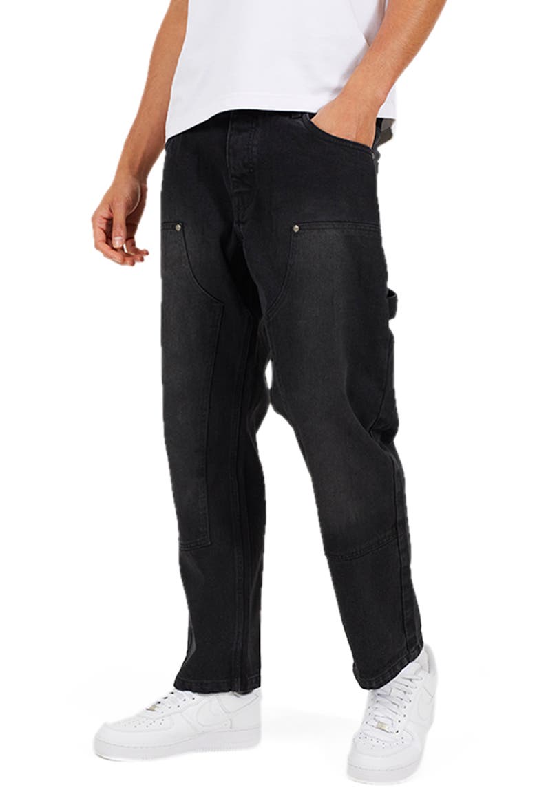Carpenter Loose Fit Long Denim Jean, Main, color, Charcoal