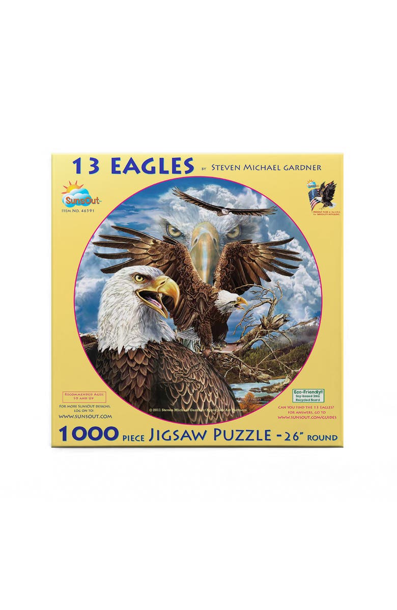 Sunsout 13 Eagles 1000 piece Jigsaw Puzzle for Adults Round, Alternate, color, Multicolor