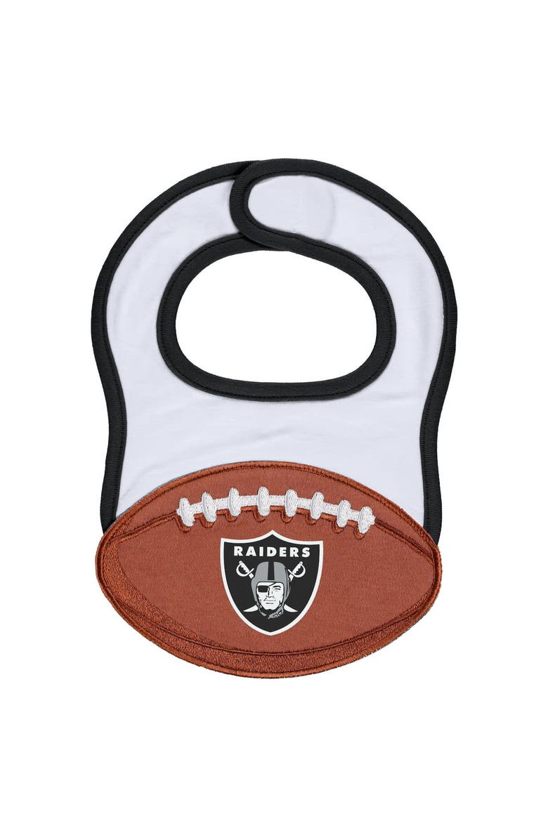 WEAR by Erin Andrews Newborn & Infant WEAR by Erin Andrews White Las Vegas Raiders Sleep & Play Full-Zip Sleeper & Bib Set, Alternate, color, 