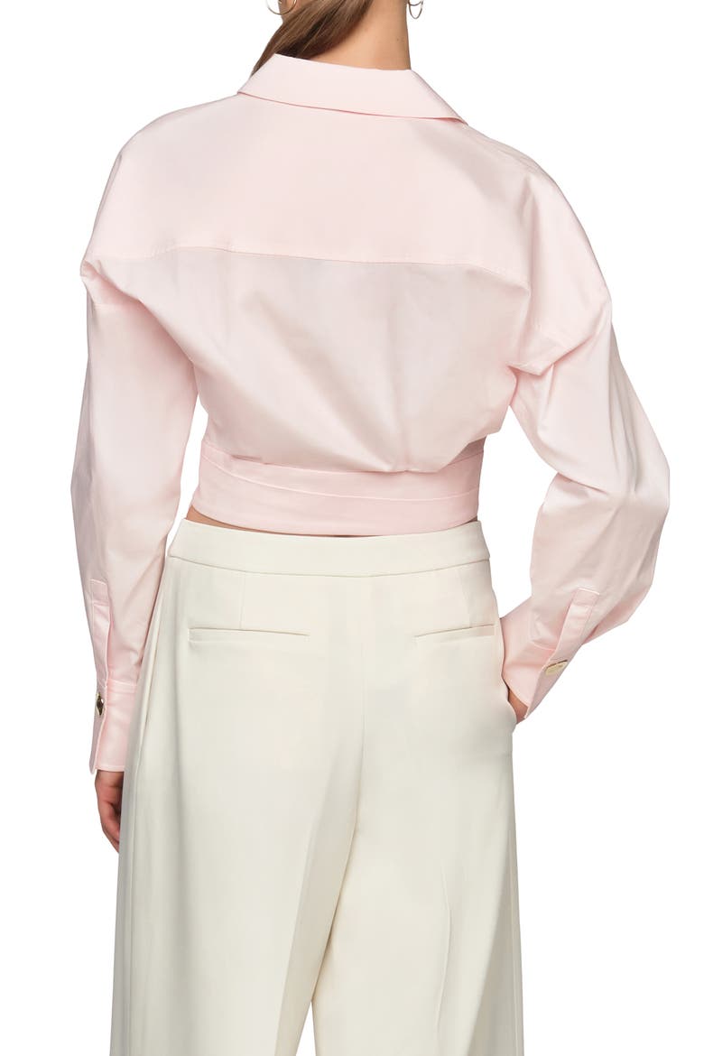 Ciara Surplice Poplin Shirt, Alternate, color, PINK BLUSH