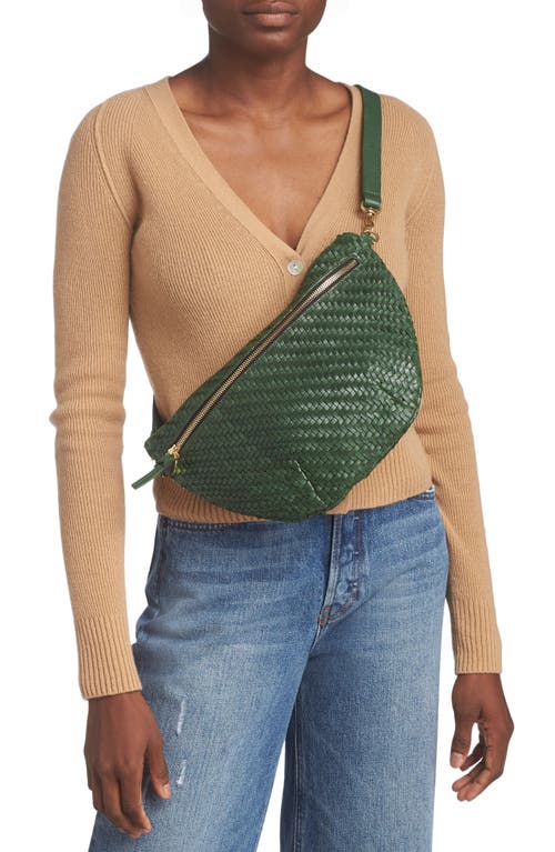 Clare V . Large Woven Leather Belt Bag