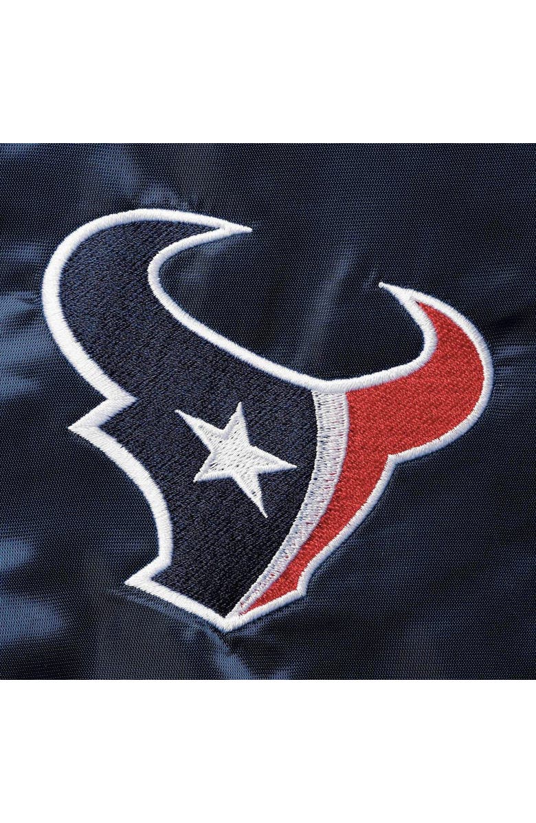 STARTER Men's Starter Navy Houston Texans Locker Room Satin Varsity Full-Snap Jacket, Alternate, color,