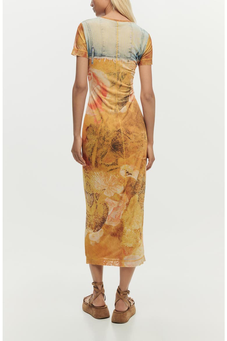 Trompe l'Oeil Midi T-Shirt Dress, Alternate, color, MEDIUM BEIGE