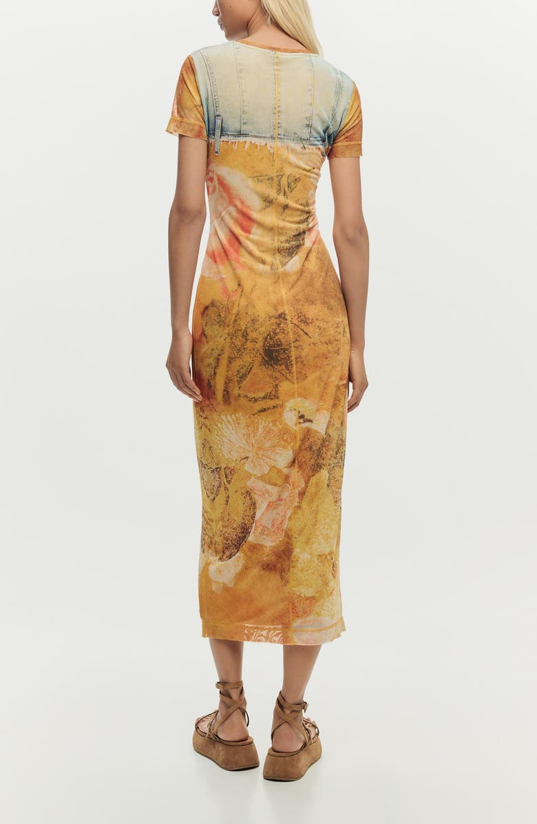 Desigual Trompe l'Oeil Midi T-Shirt Dress, Alternate, color, Medium Beige