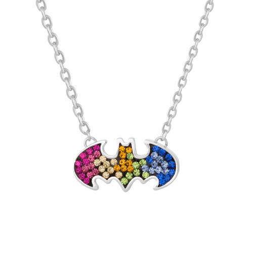 Dc Comics Batman Stainless Steel Crystal Necklace In Multi