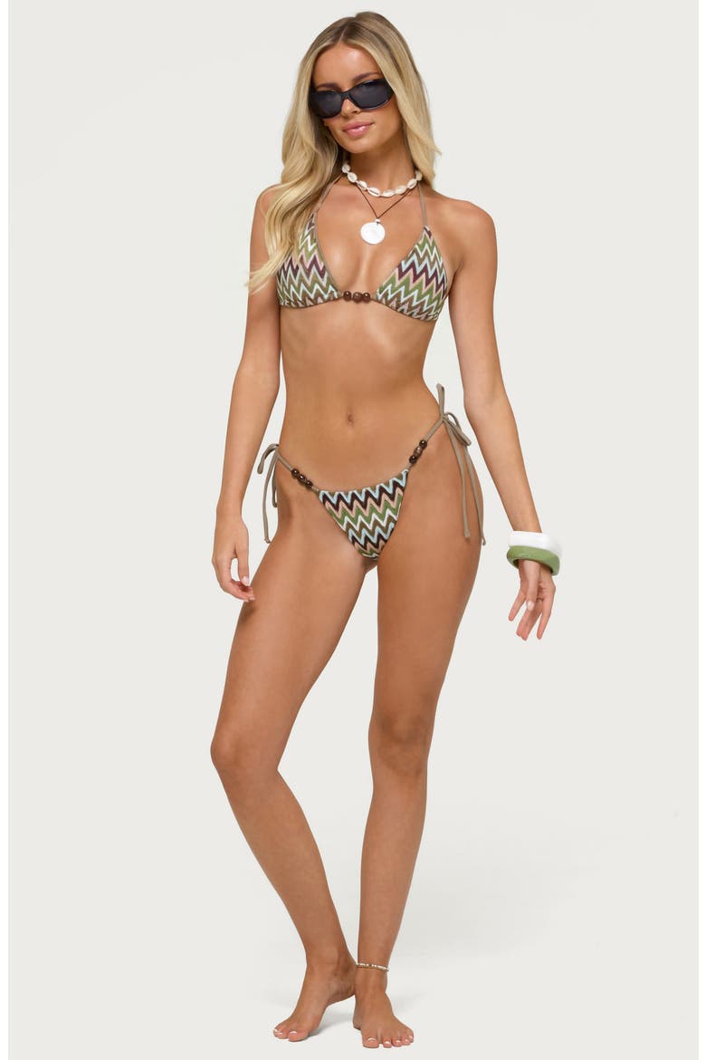 Alayna Zigzag Beaded Tie Side Bikini Bottoms, Alternate, color, OLIVE